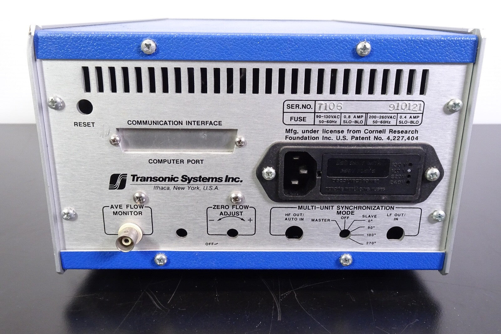 Transonic Systems, T106 Flowmeter Unit4