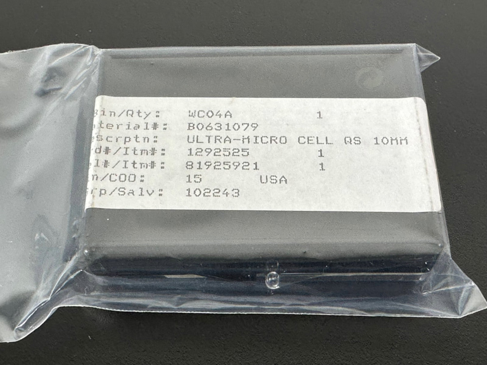 PerkinElmer UV/VIS Spectroscopy Cells B0631079 Ultra Micro Cell QS 10mm1