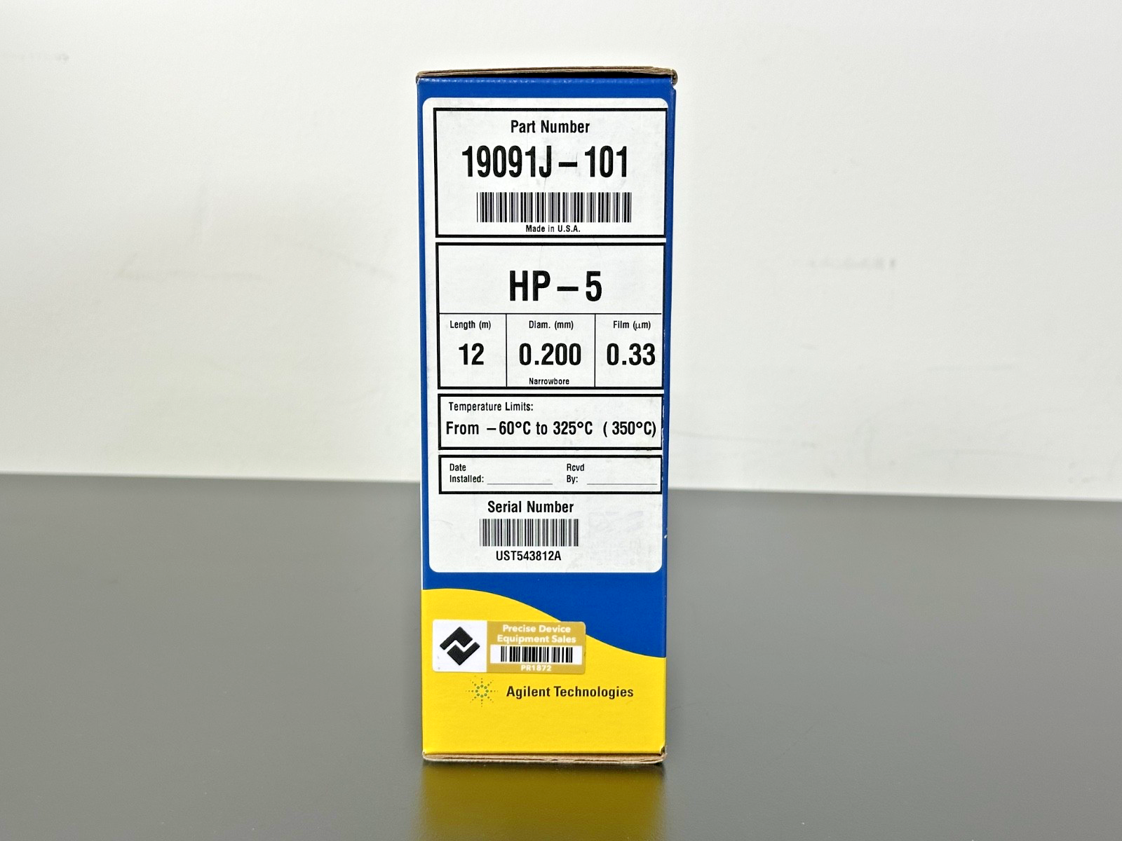 Agilent J&W 19091J 101 HP 5 GC Capillary Column 12m 0.2mm 0.33µm New Unused2