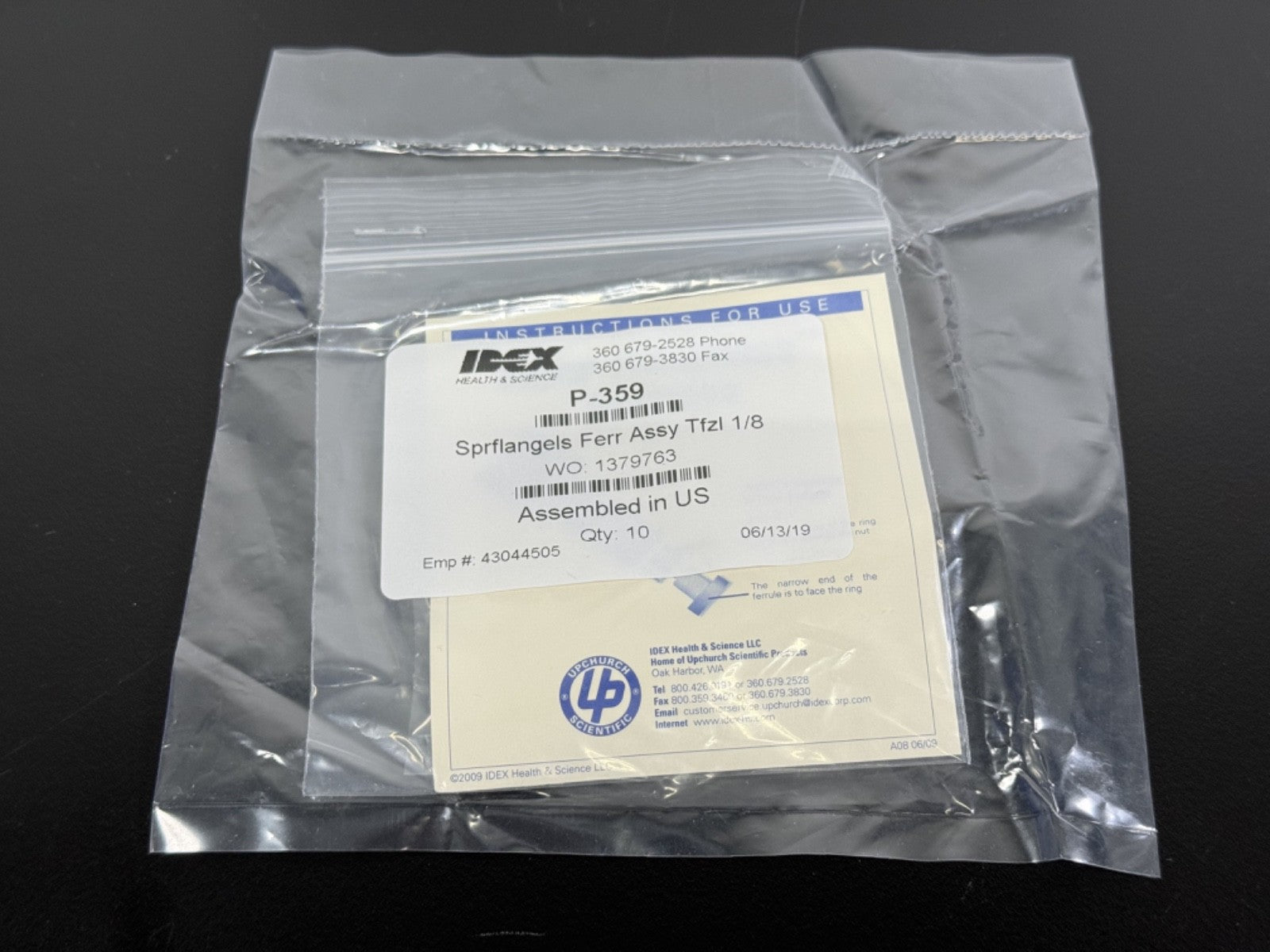 IDEXX Health & Science P 359 Superflangeless Ferrule Assembly Tefzel 1/8" – Qty0