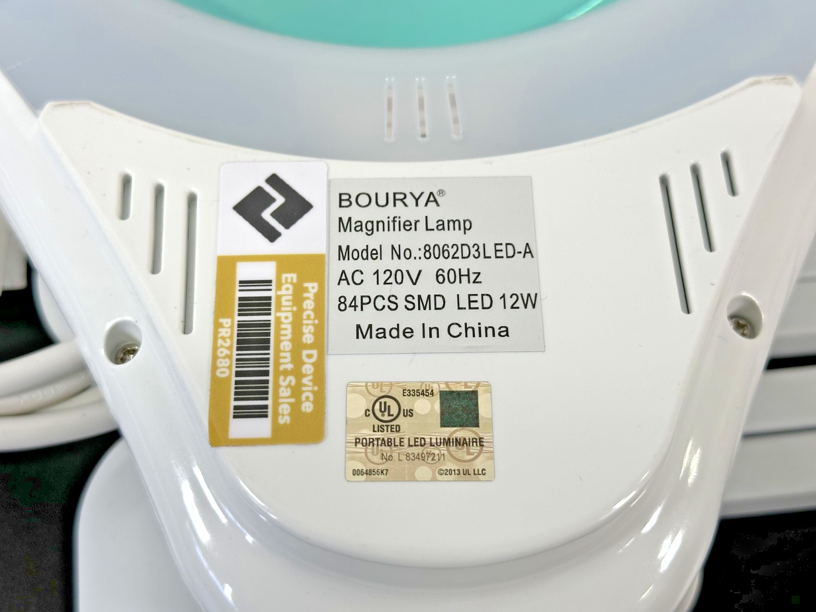 BOURYA 8062D3LED A LED Magnifier Lamp 12W Articulating Arm No Clamp Working4