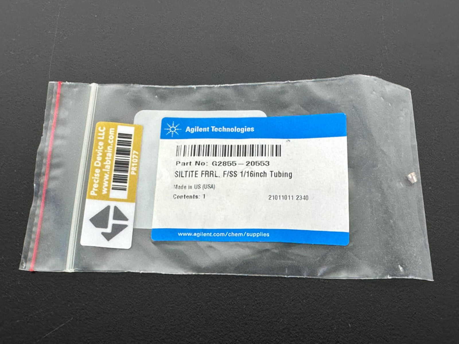 Agilent Technologies G2855 20553 SilTite Ferrule Fused Silica 1/16" GC Tubing0