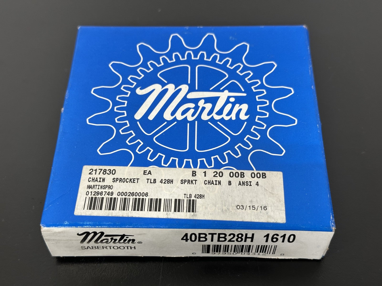 Martin 40BTB28H Sabertooth Chain Sprocket 28 Tooth ANSI #40 New0