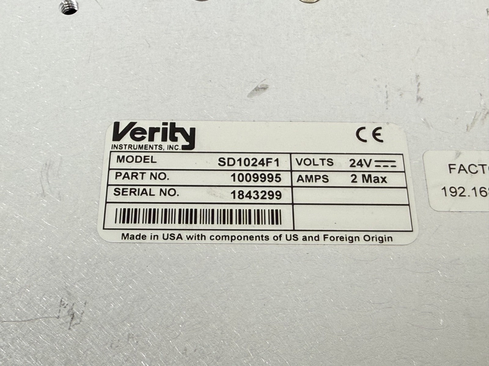 Verity Instruments EPD sEPD H Sensor SD1024F15