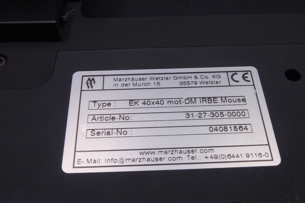 Marzhauser 31 27 305 0000 EK 40x40 mot DM IRBE X Y Scanning Stage7