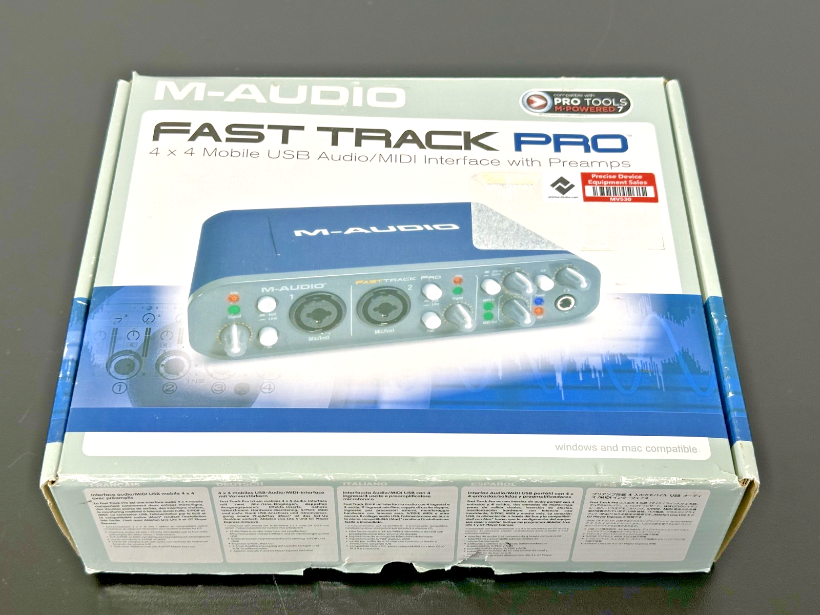 M Audio Fast Track Pro 4x4 USB Audio MIDI Interface w/ Power Adapter Box4