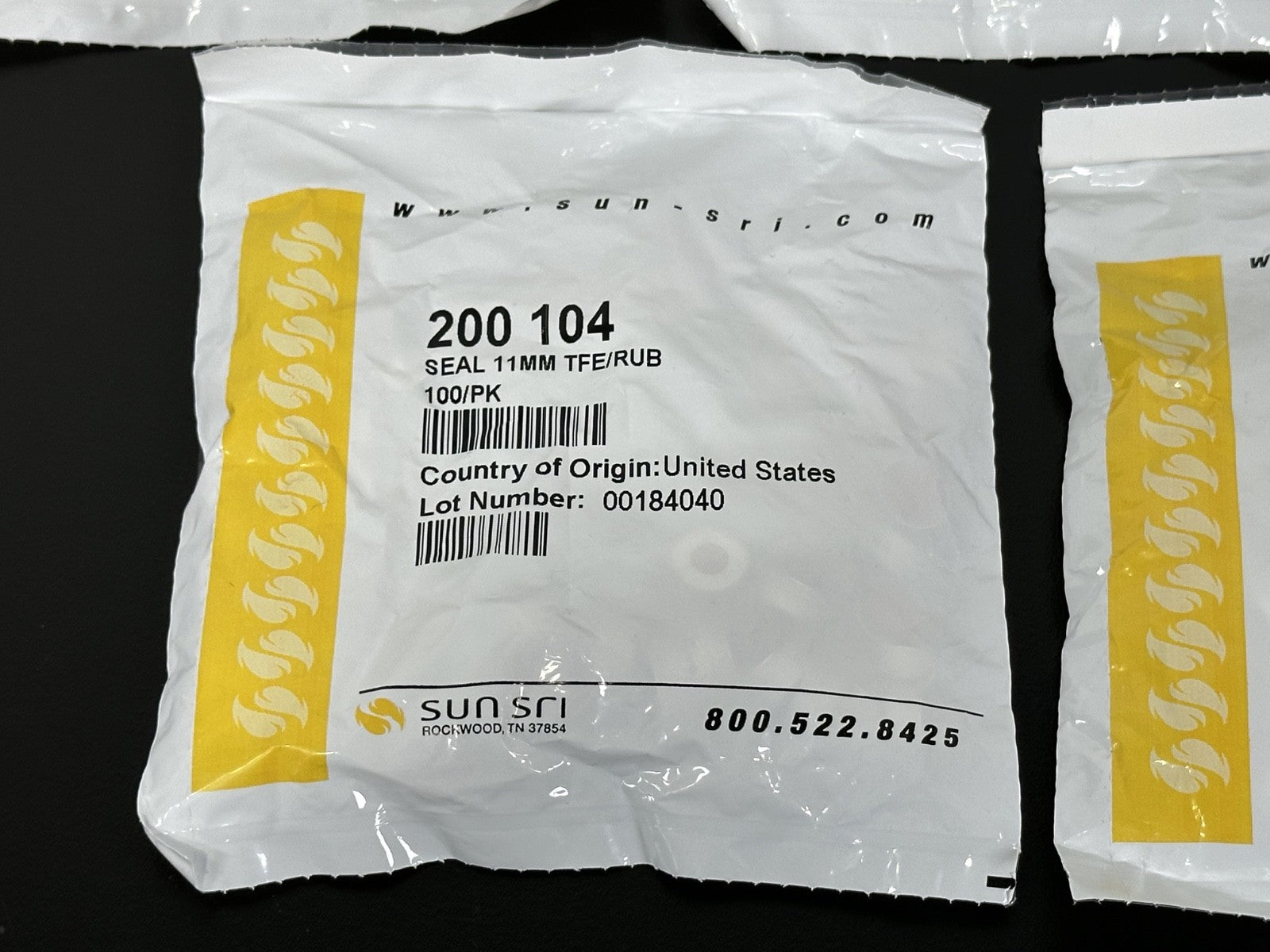 Lot of 5 Sun Sri 200104 Seal 11mm TFE/RUB Seals 100/Pk New1