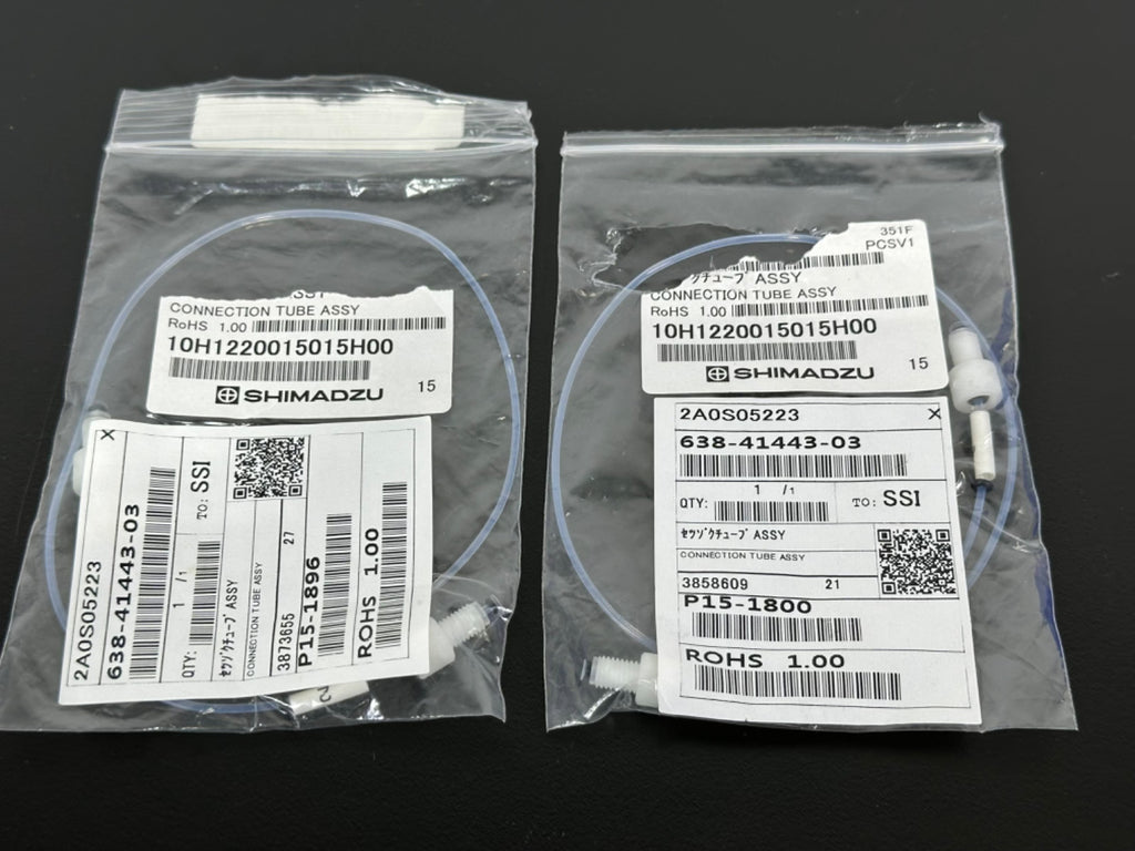 Lot of 2 Shimadzu 638 41443 03 Connection Tube Assy HPLC LCMS Tubing Assemblies0