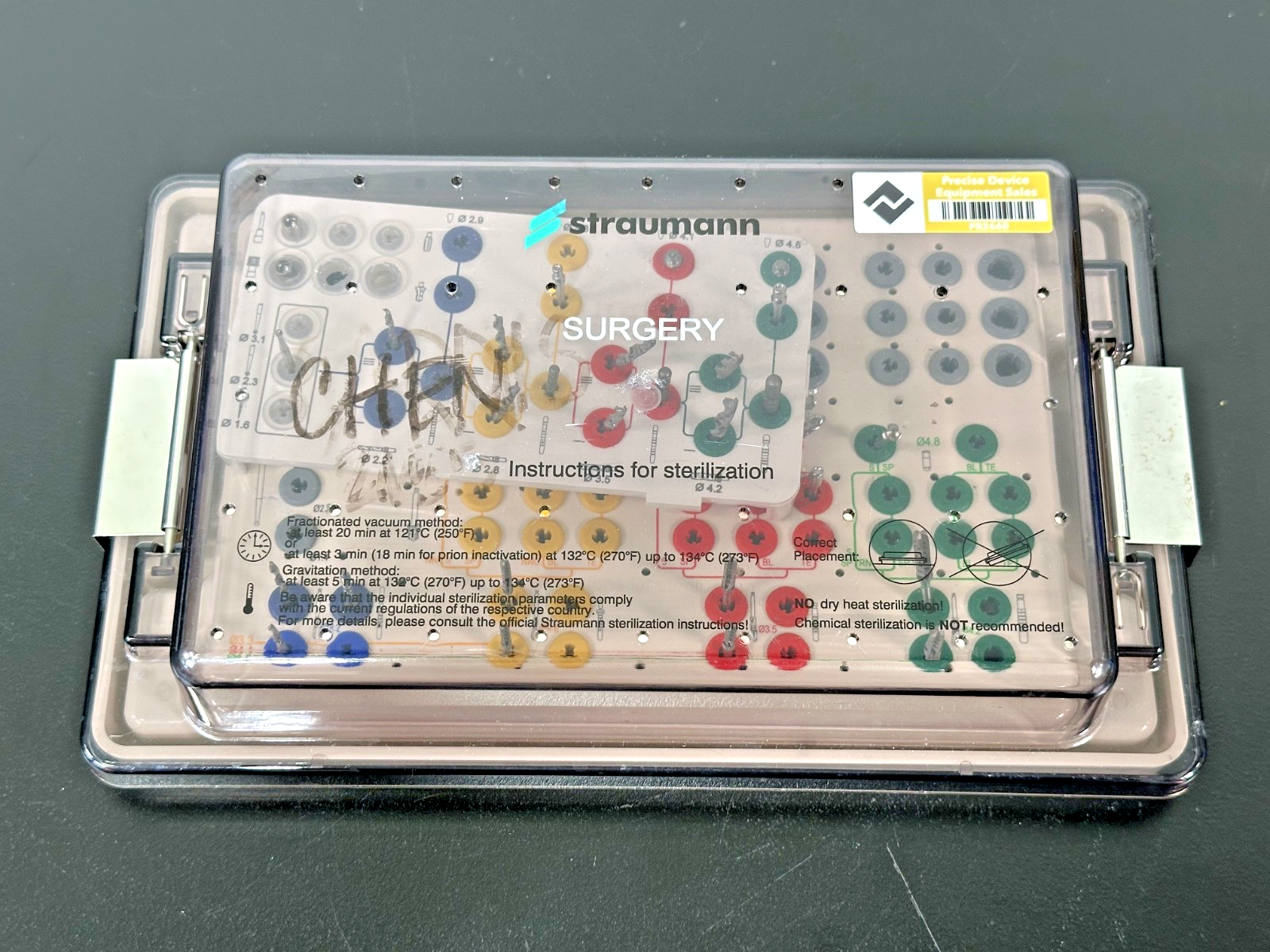 Straumann Dental Instrument Organizer Cassette w/ Assorted Drills & Components0
