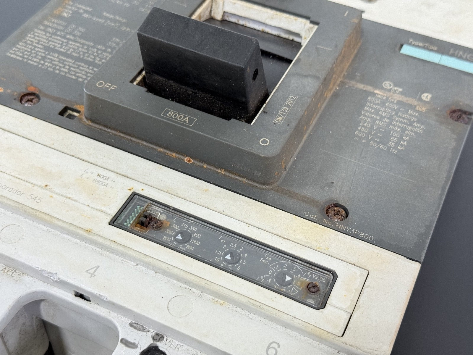 Siemens HNG 800A Circuit Breaker w/ Trip Unit 545 NG Frame MCCB2