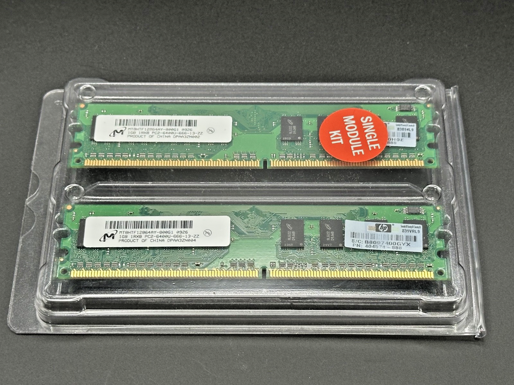 Micron 2GB 2x1GB DDR2 800 PC2 6400U Desktop RAM Memory Kit Brand New0