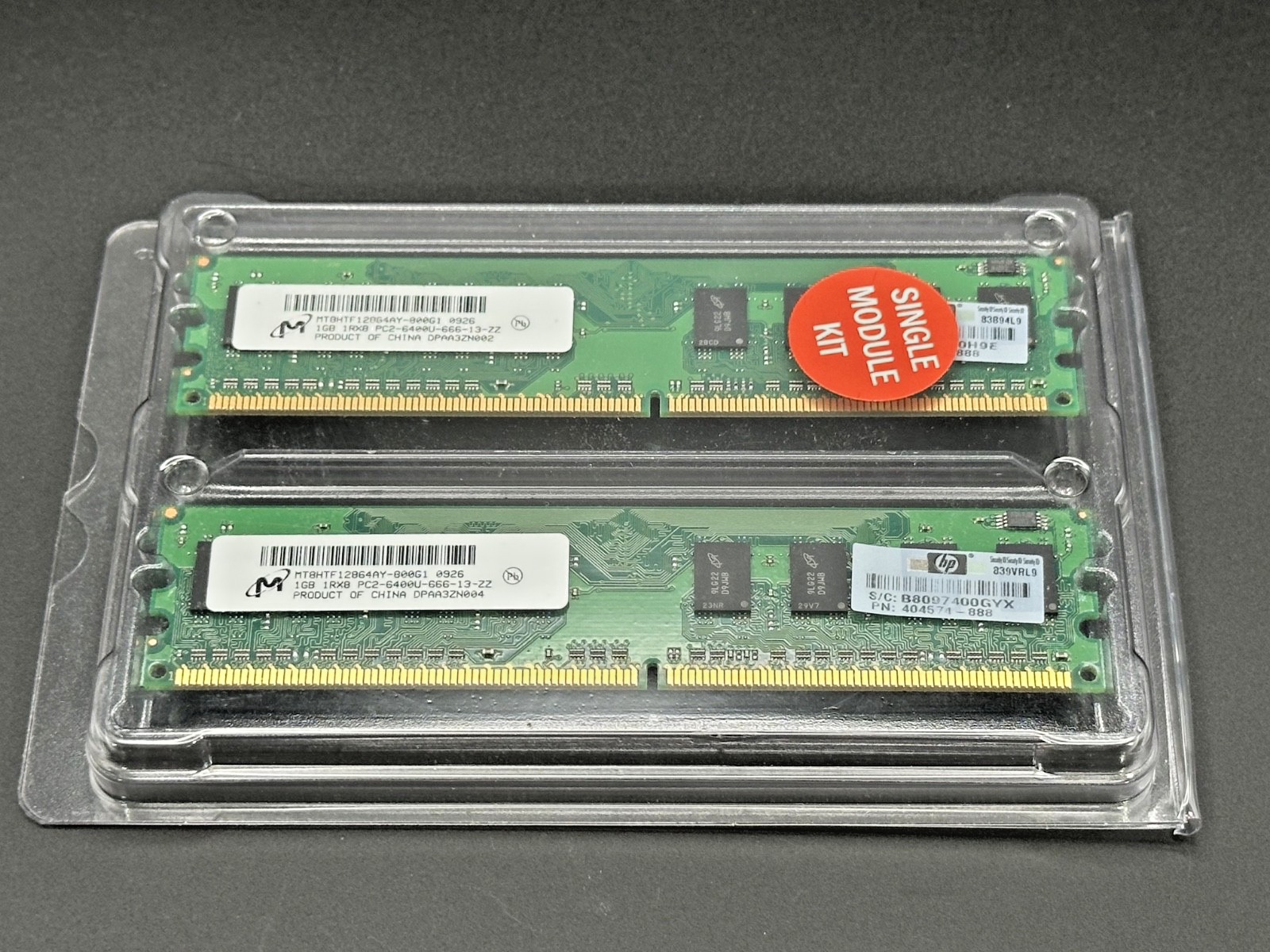 Micron 2GB 2x1GB DDR2 800 PC2 6400U Desktop RAM Memory Kit Brand New0