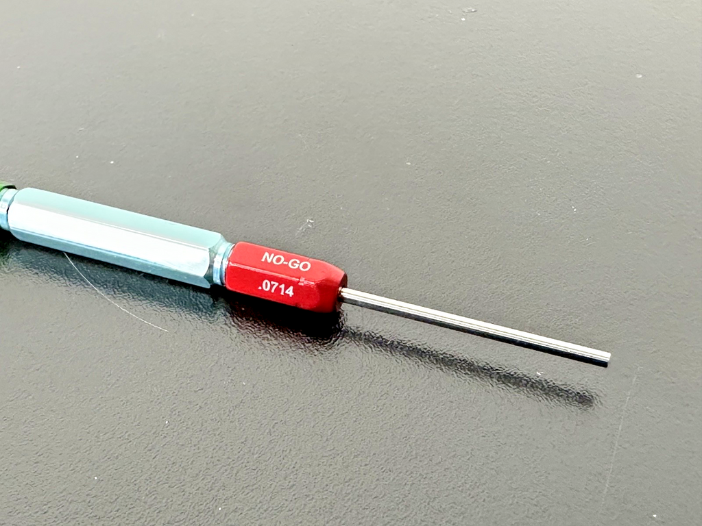 Vermont Gage 151102330 Class X GO/NO GO Pin Gage .0713/.07143