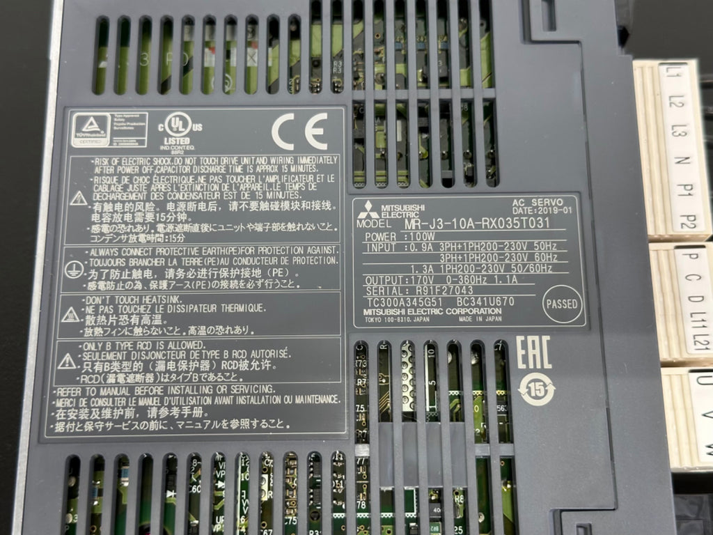 Mitsubishi Electric MR J3 10A RX035T031 Servo Drive Amplifier 100W MR J31