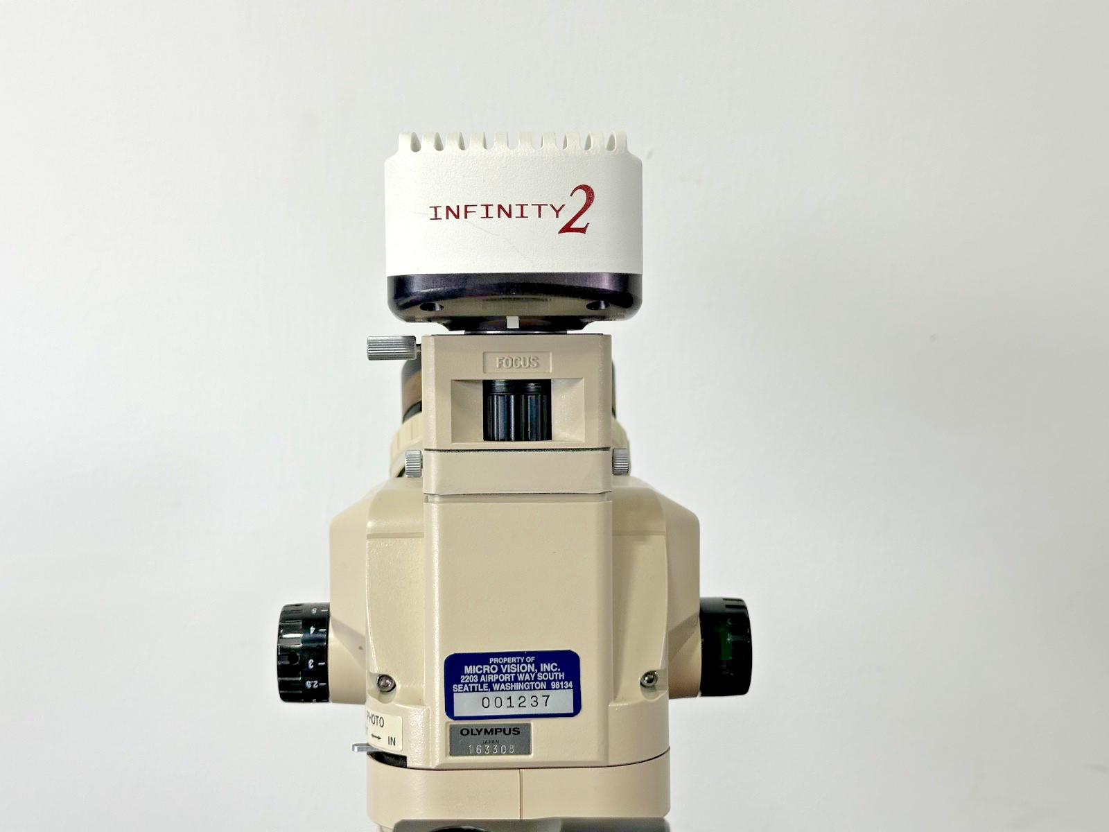 Olympus SZ60 Trinocular Microscope Infinity2 Camera Boom Stand Titan Light10