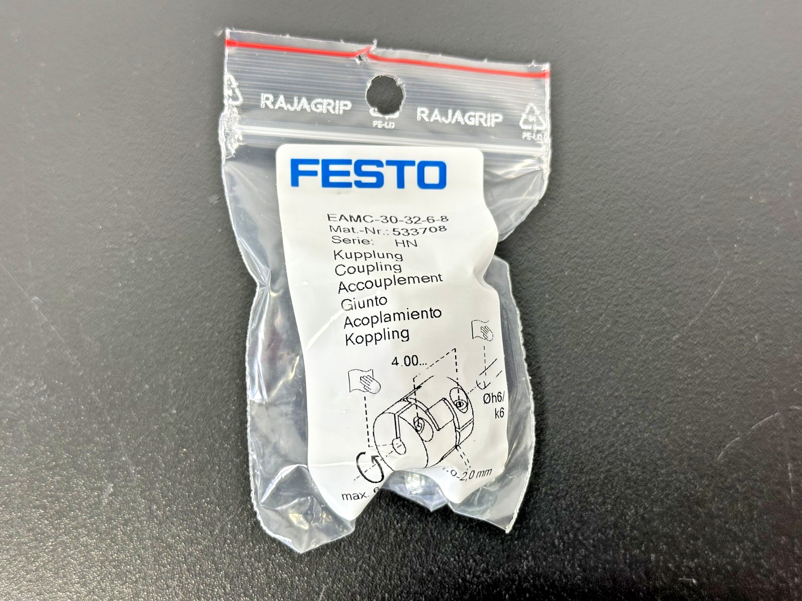 Festo EAMC 30 32 6 8 Flexible Shaft Coupling 533708 New0