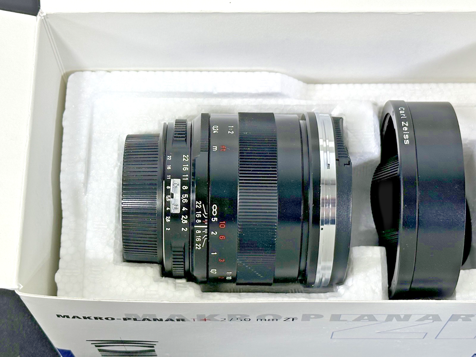 Carl Zeiss Makro-Planar T* 50mm f/2 ZF Macro Lens Nikon Fw/Box Hood New Open Box1