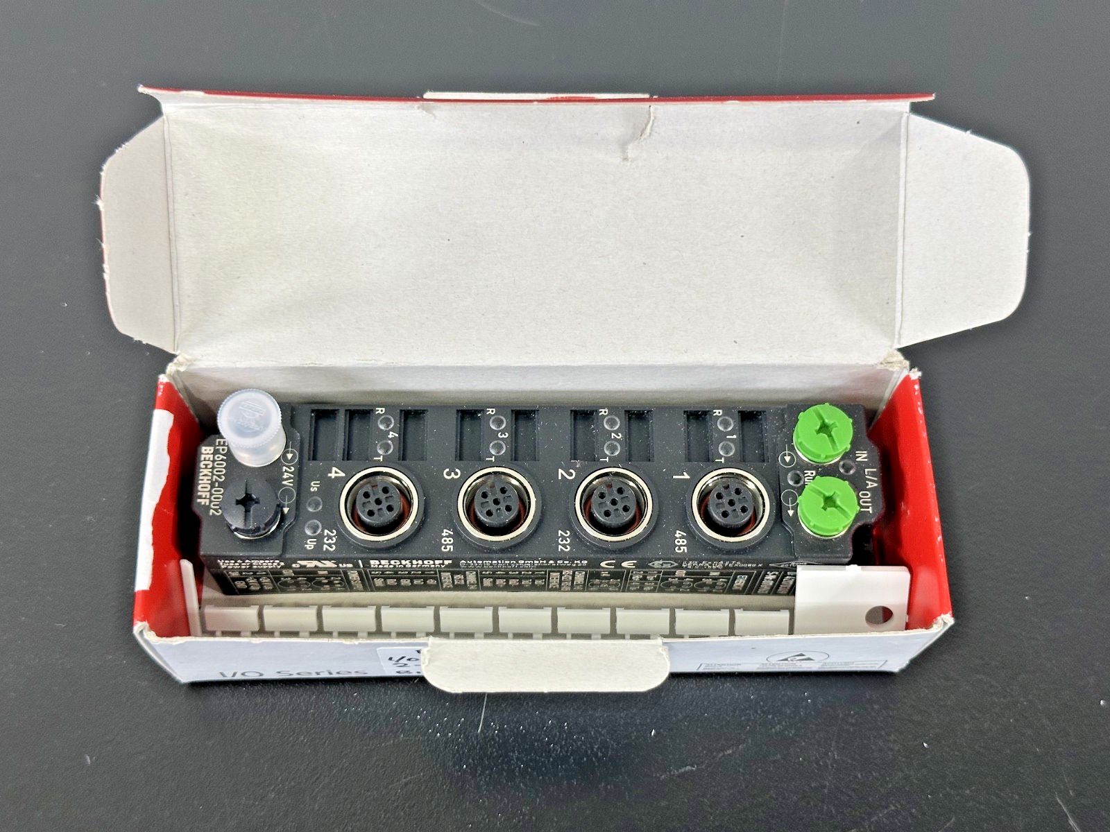 Beckhoff EP6002 0002 EtherCAT Compact Box RS232C RS422/RS485 M12 Open Box0