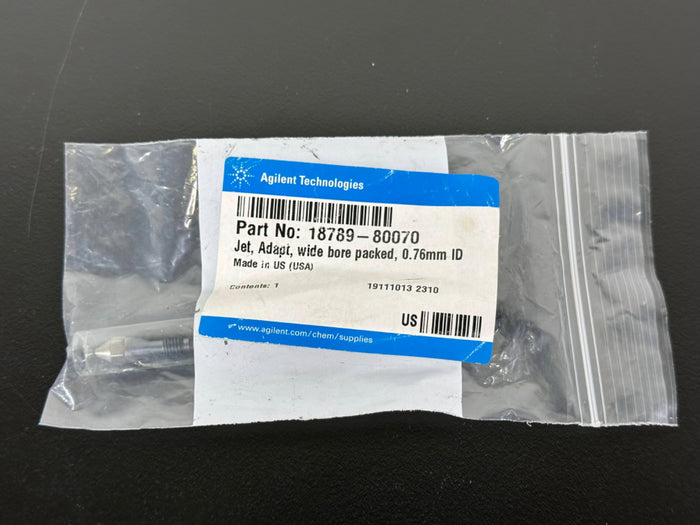 Agilent 18789 80070 Jet Adapter 0.76mm Wide Bore Packed NEW
