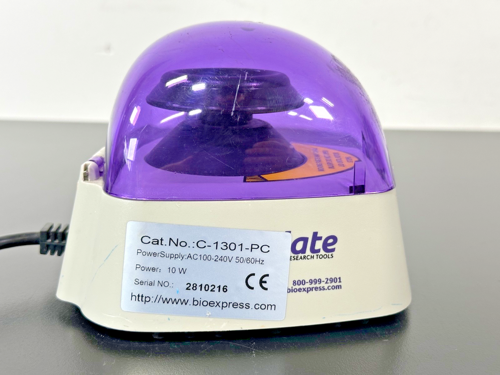 BioExpress C 1301 PC Mini Centrifuge Laboratory Centrifuge 10W Used Has Cracks2