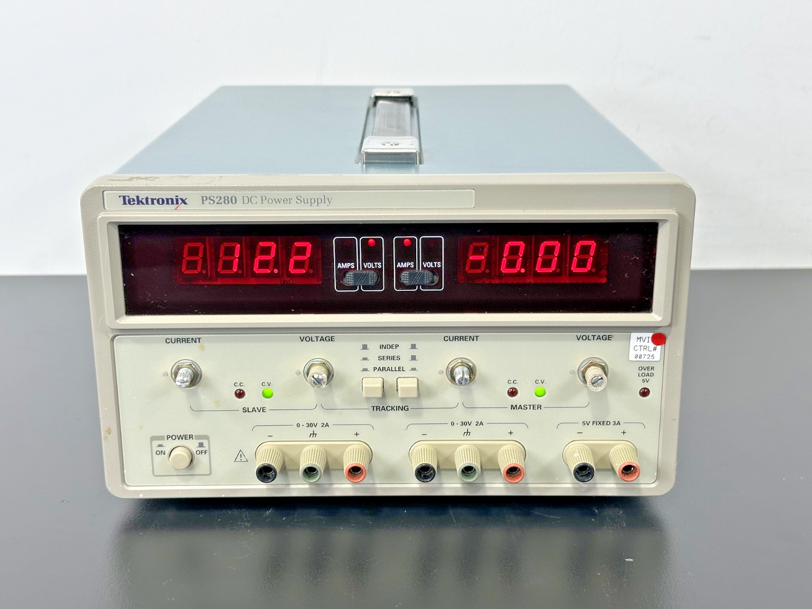 Tektronix PS280 Triple Output DC Power Supply 0 30V 2A 5V 3A Powers On Working0