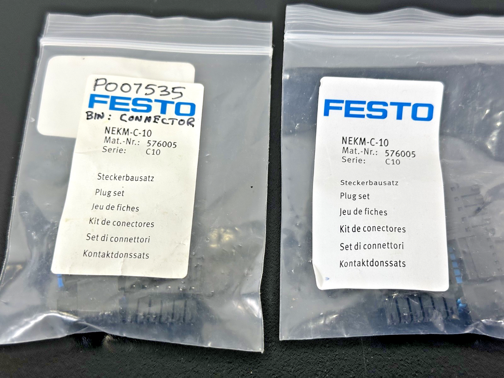 Lot of 3 Festo NEKM C 10 576005 Plug Set Connector Kit2