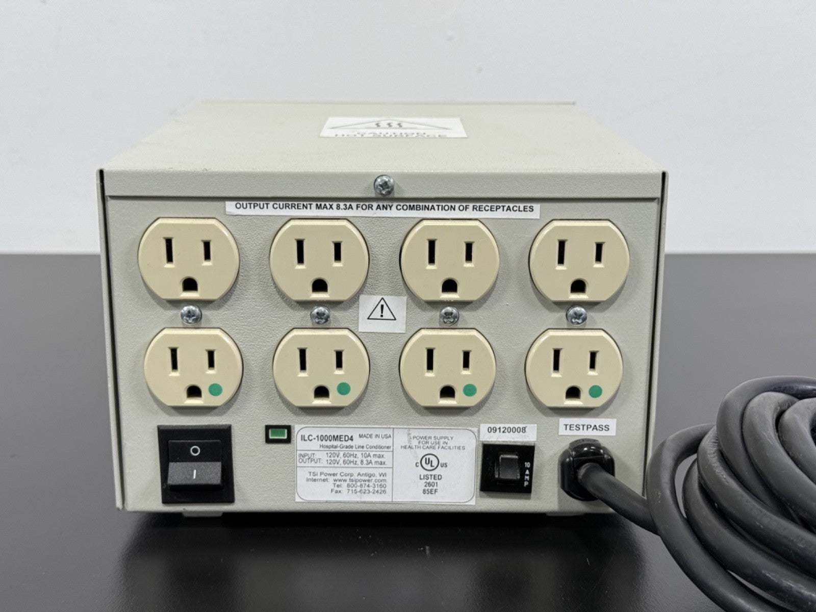 TSI Power ILC 1000MED4 Hospital Grade Line Conditioner 120V Medical Power3