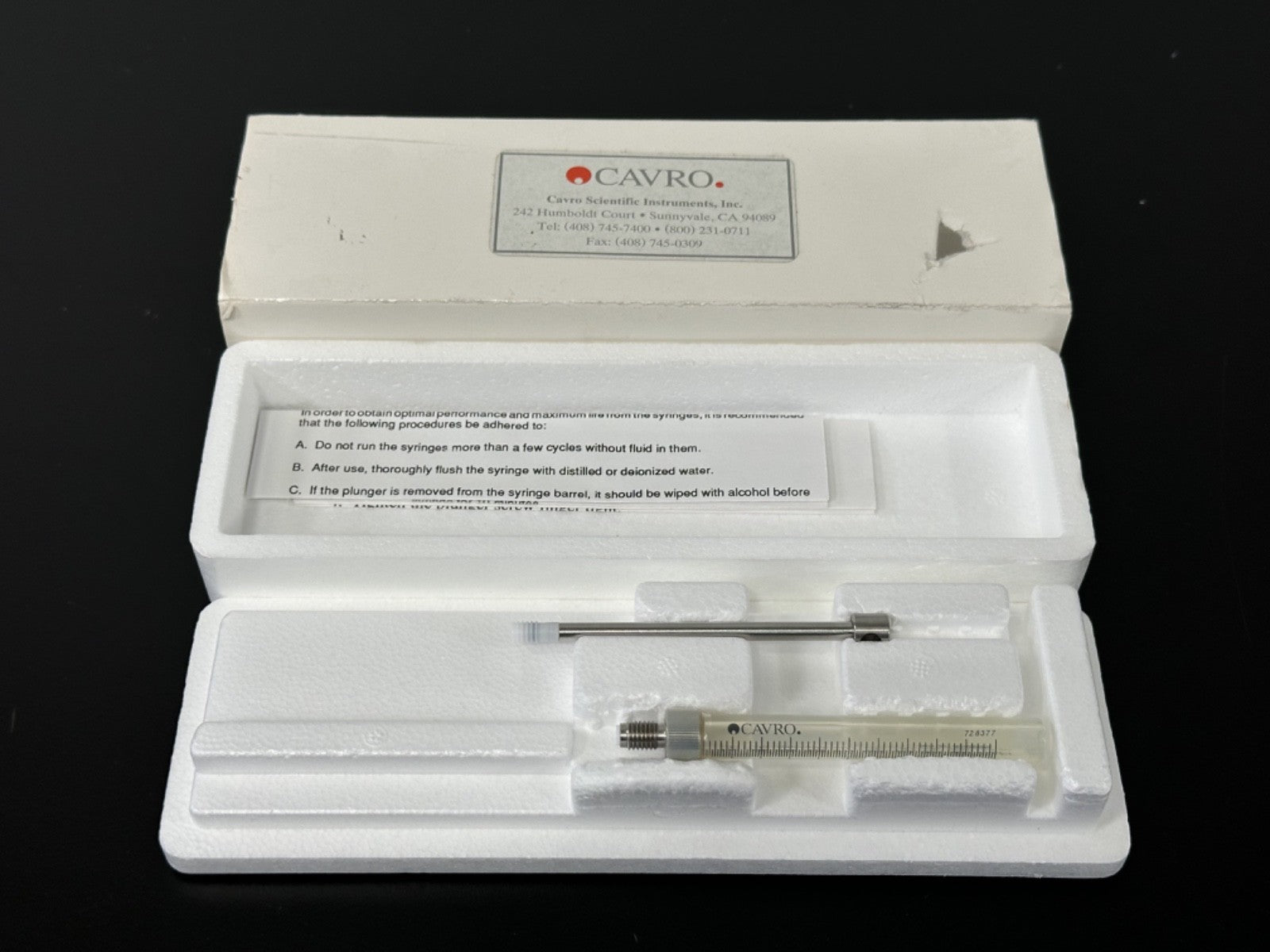 Cavro Scientific Instruments Precision Glass Syringe Assembly NEW2