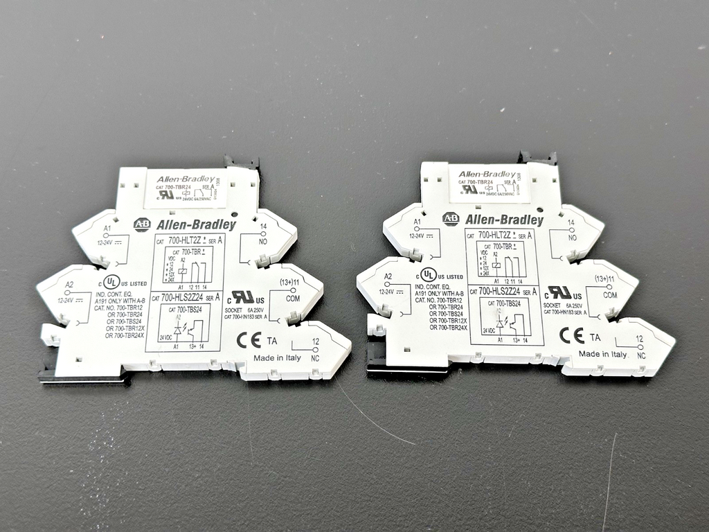 Lot of 2 Allen Bradley 700 HLT2Z7 12 24VDC Interface Relay Modules Used Untested0