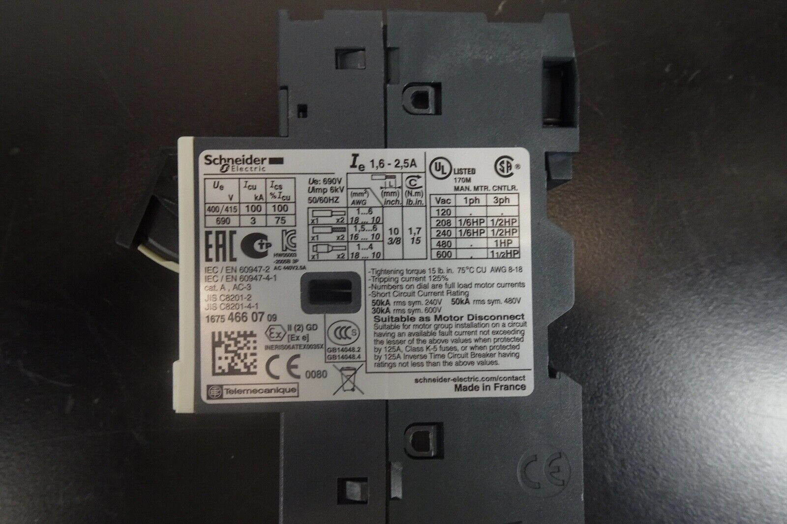 Schneider Electric GV2ME07 Motor Circuit Breaker1