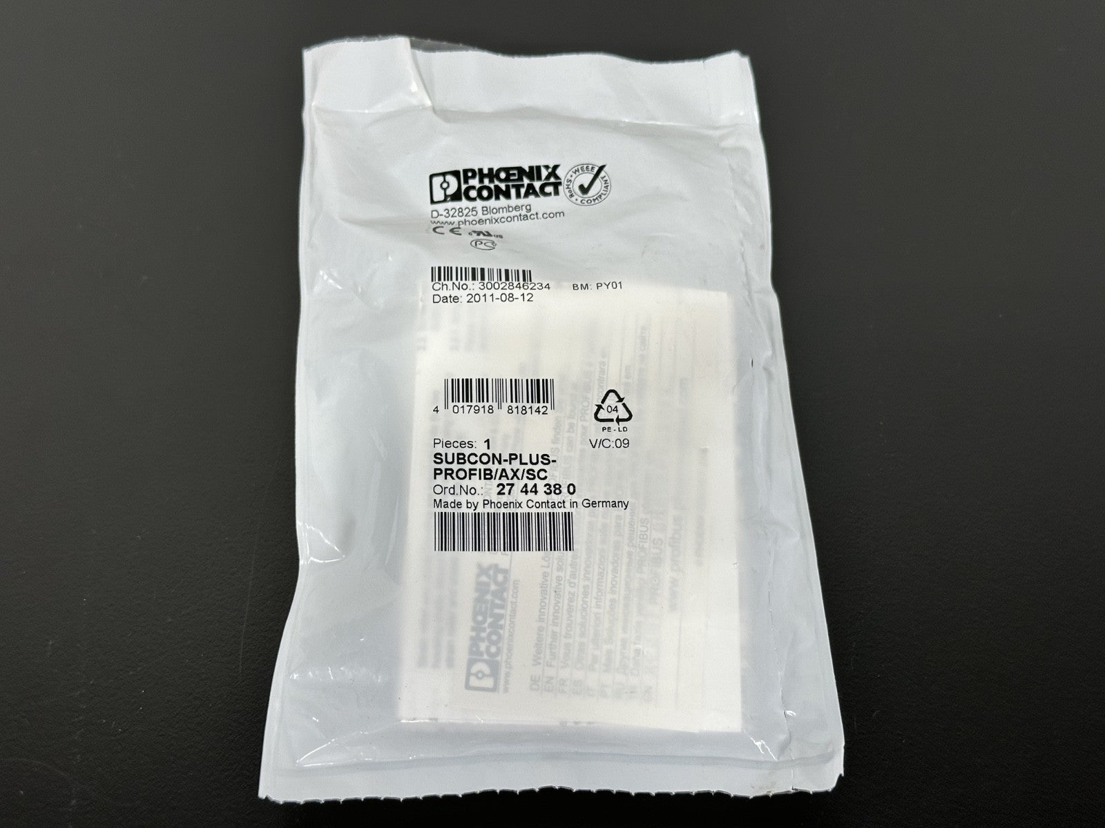 Phoenix Contact 2744380 SUBCON PLUS PROFIB/AX/SC PROFIBUS Connector0