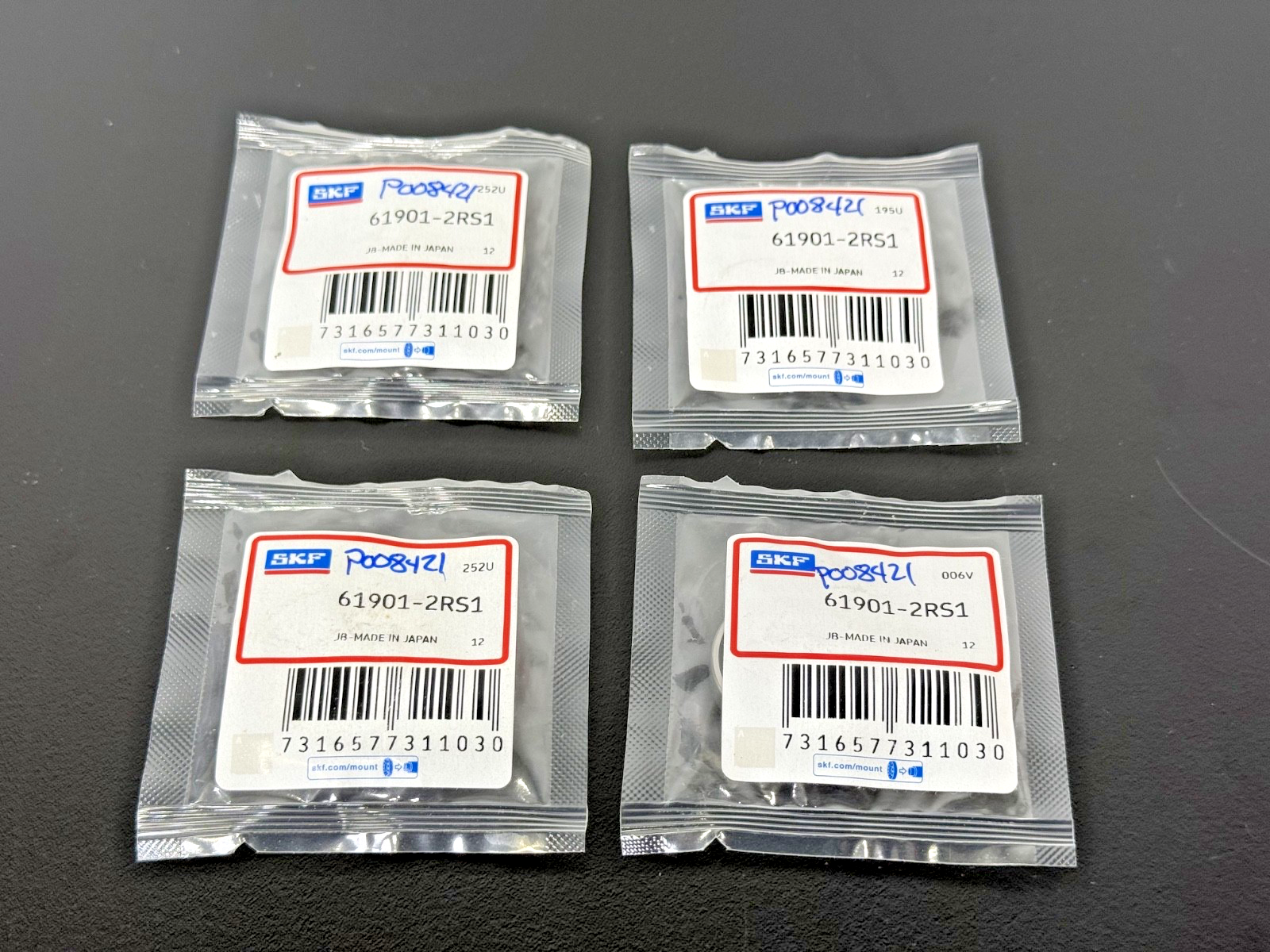 Lot of 4 SKF 61901 2RS1 Sealed Deep Groove Ball Bearings New Japan0