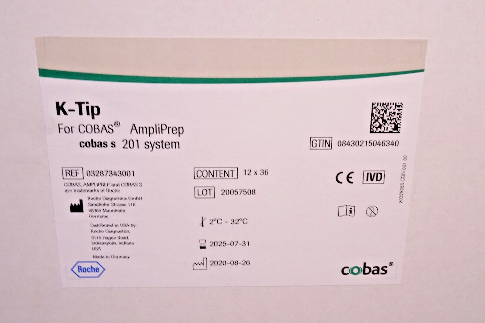 ROCHE 03287343001 K tip For COBAS4