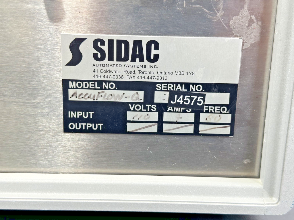 SIDAC AccuFlow Q Fluid Calibration System Shelley Medical Imaging Powers On4