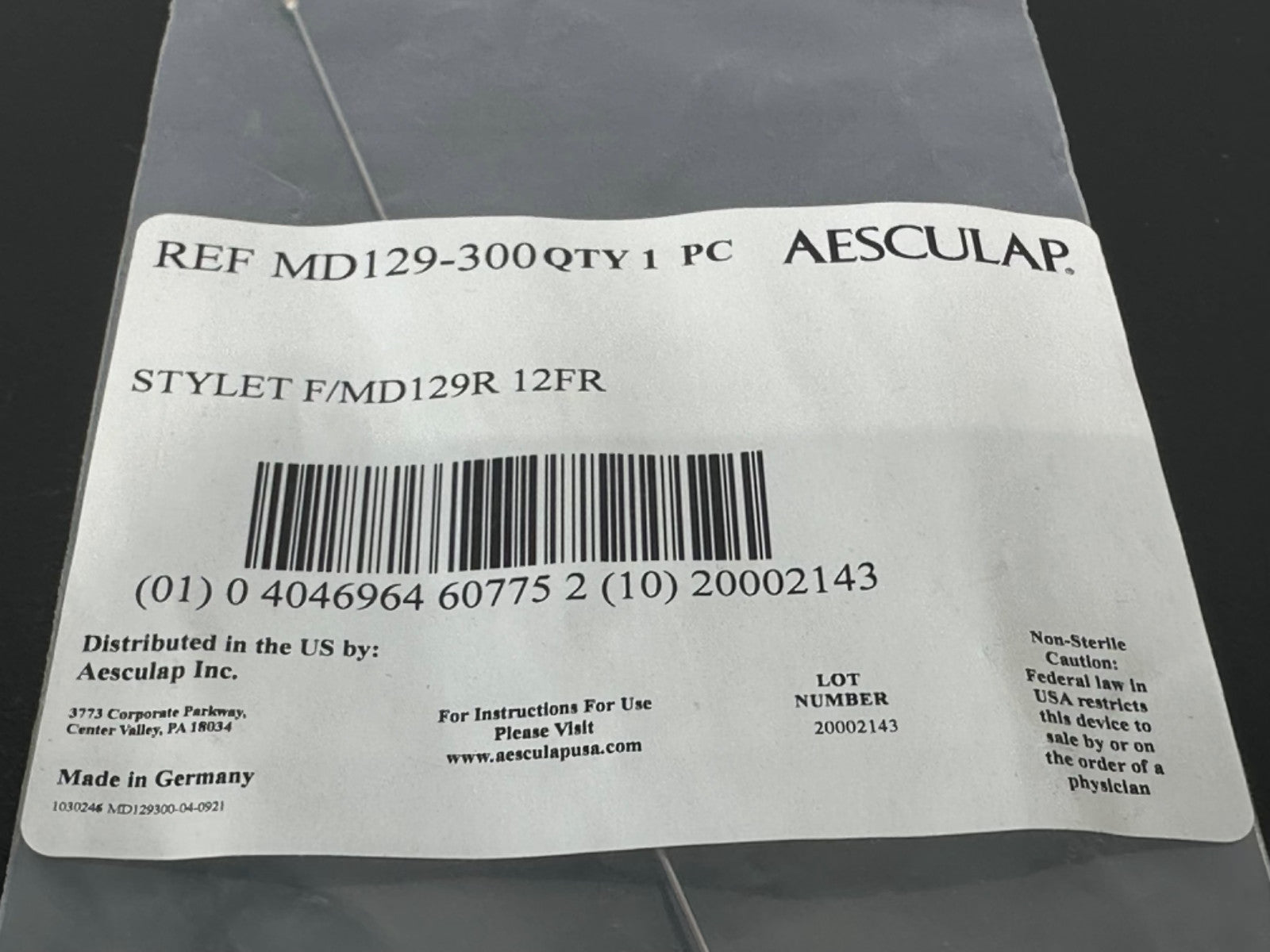 Aesculap MD129 300 Intubation Stylet 12FR Surgical Instrument Germany3