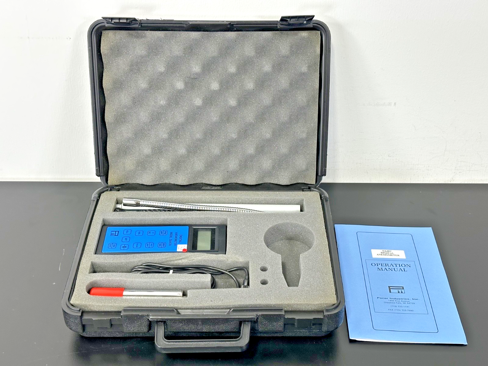 Pacer Industries DA40V Digital Anemometer Air Velocity Meter Probe Kit0