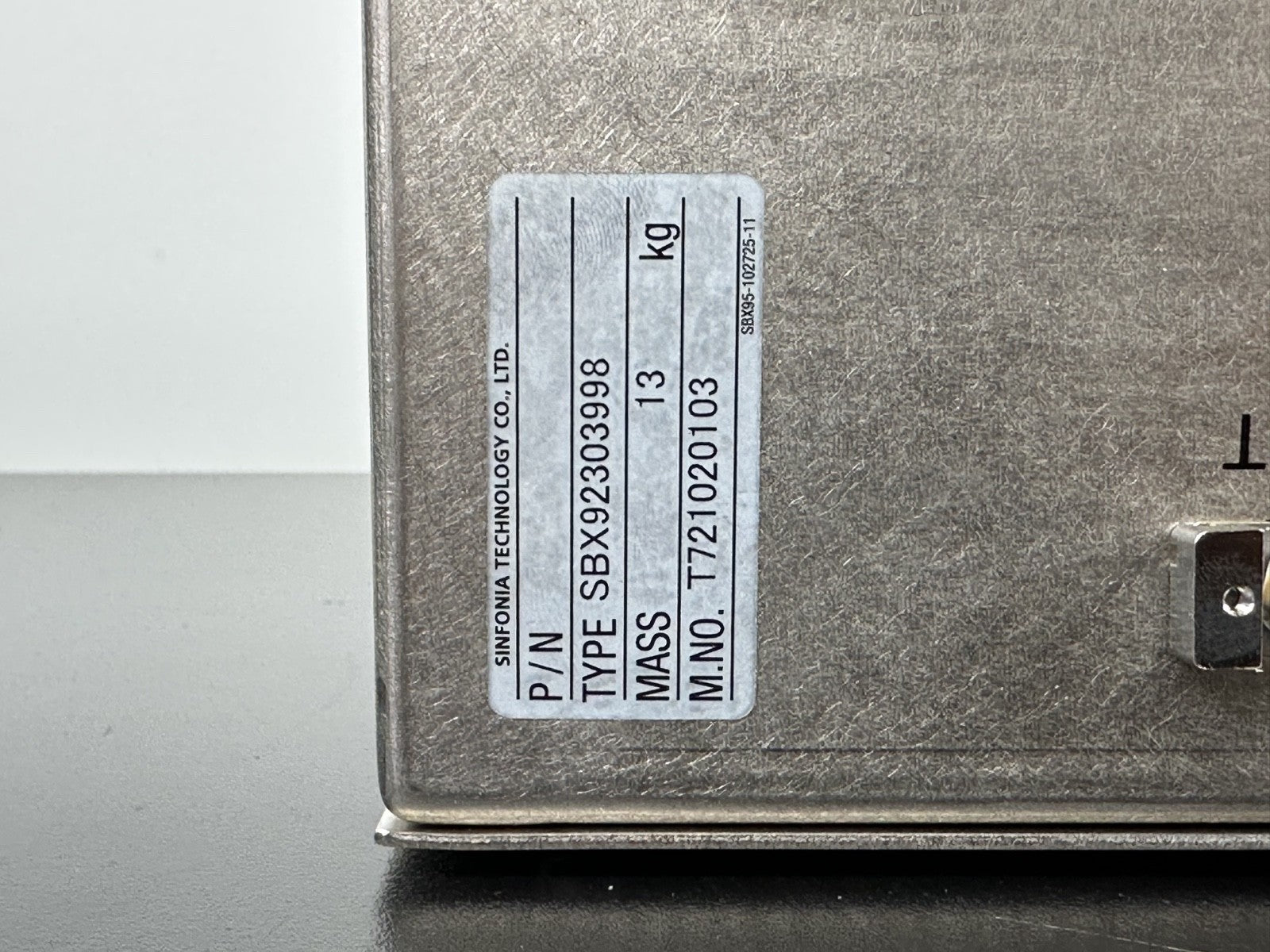 Sinfonia Technology SBX92303998 Industrial Controller Module Unit5