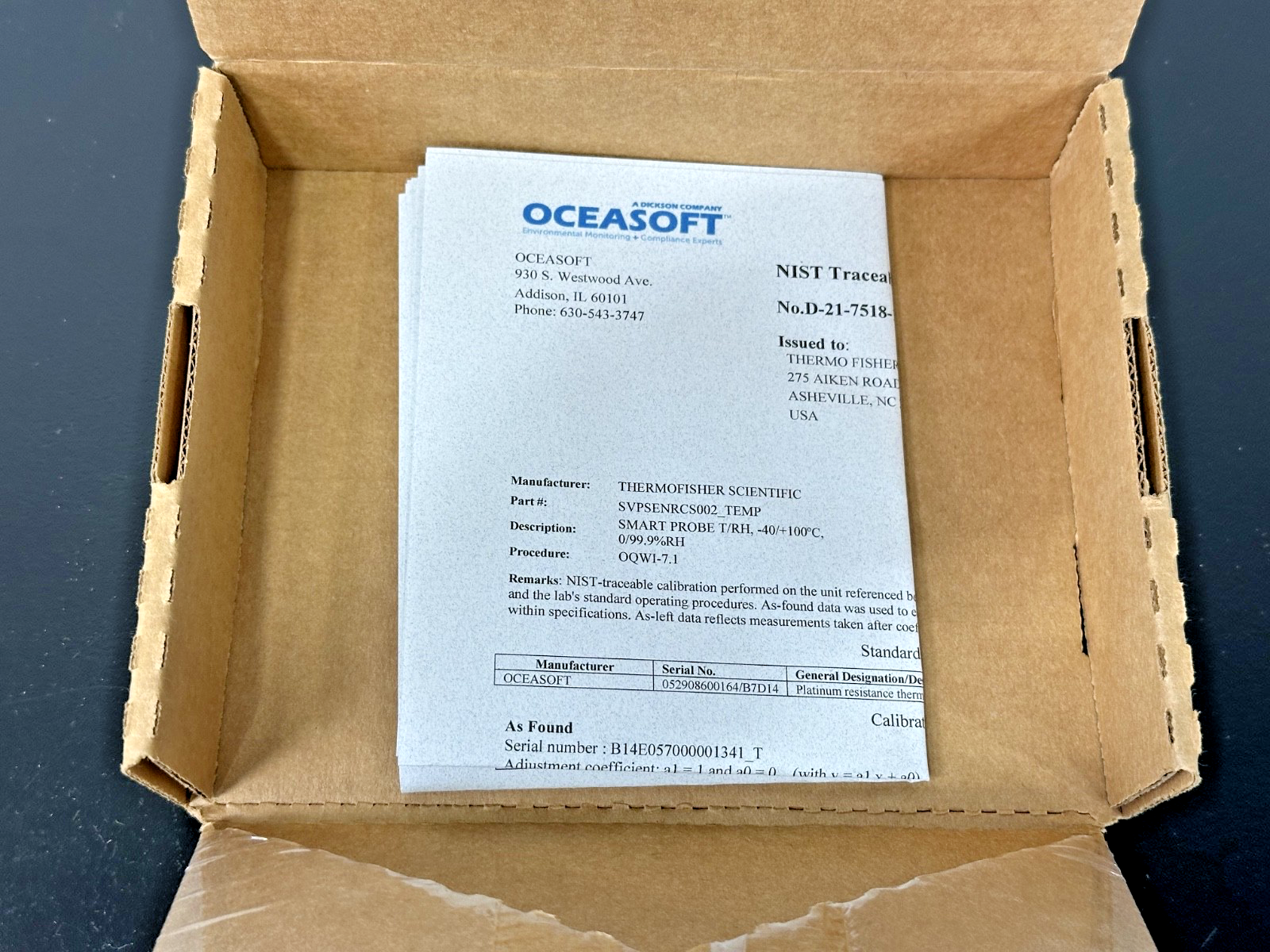 Thermo Fisher OCEASOFT SVPSENRCS002 SmartSensor Temp/RH Probe New1
